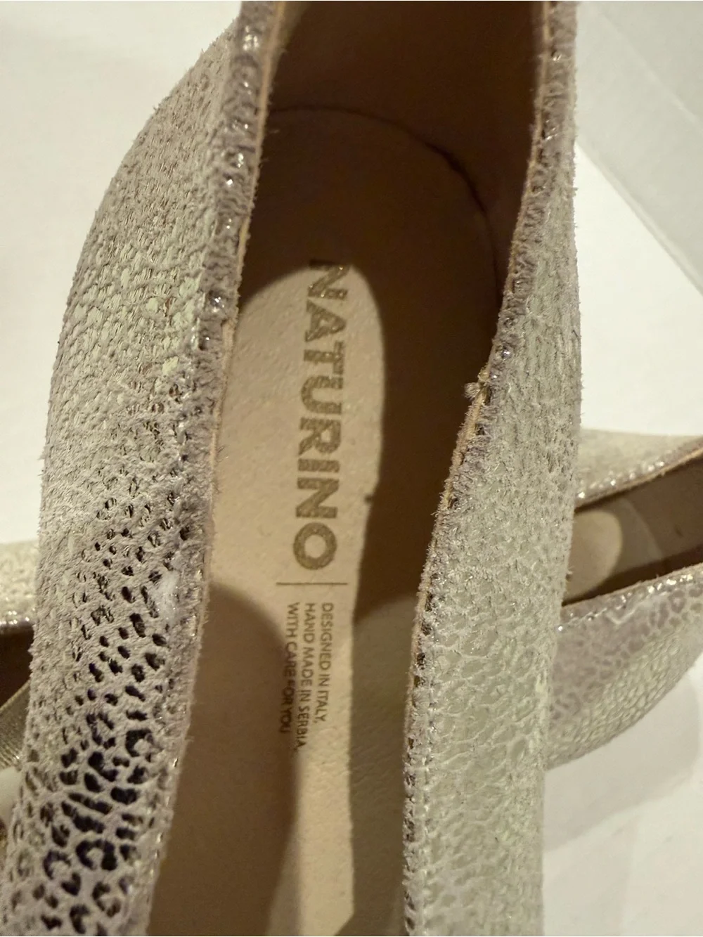 Girl’s NATURINO Metallic Gold-Silver Ballet Flats - Stylish Comfort